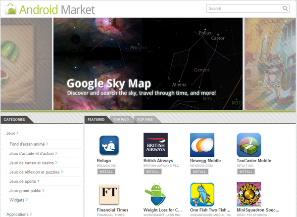 Android Market Web