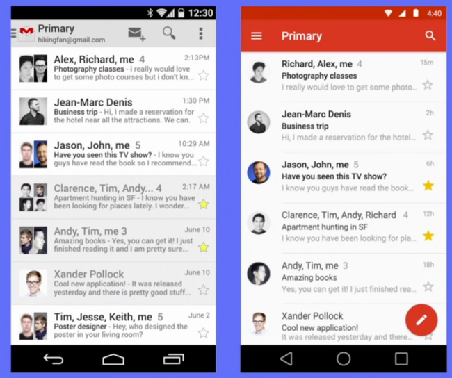 gmail android L